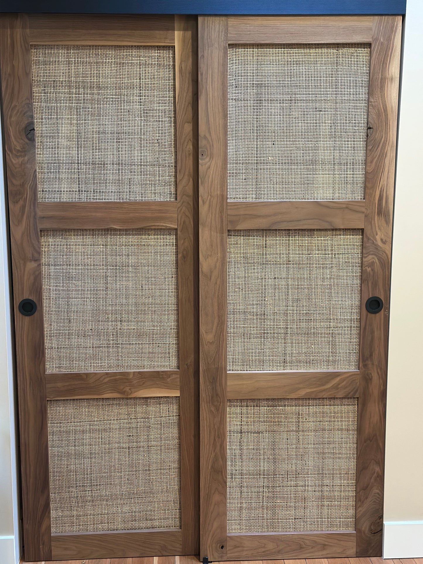 Rattan closet doors