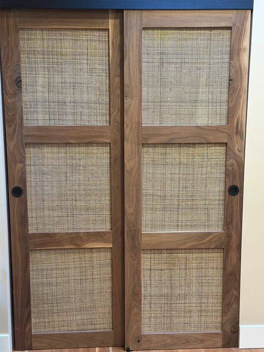 Rattan closet doors