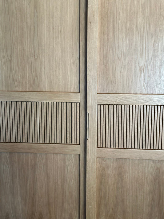 White oak closet doors