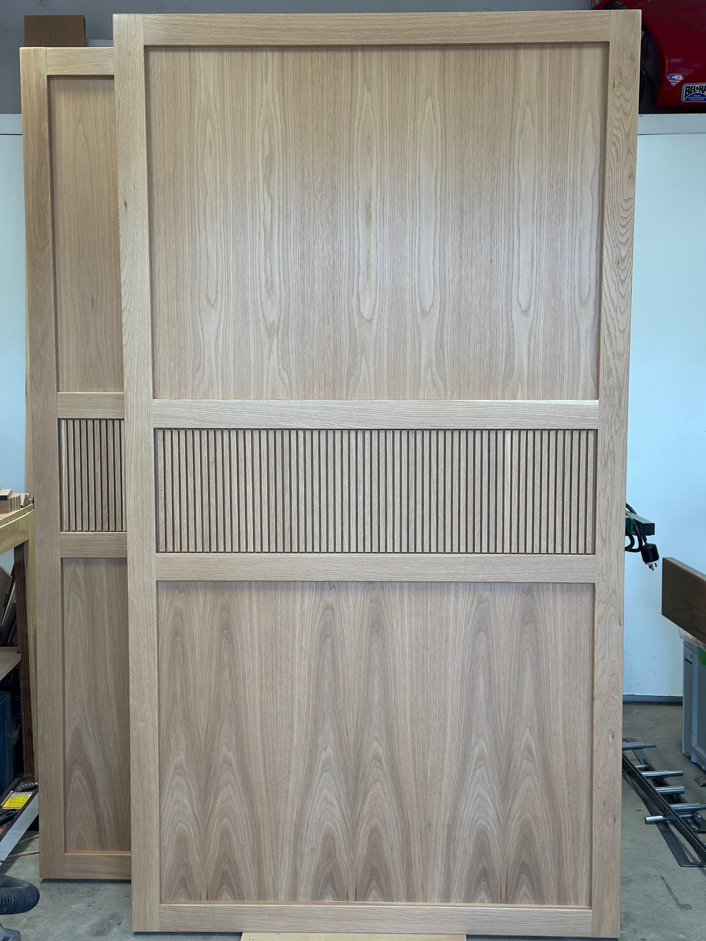 White oak closet doors