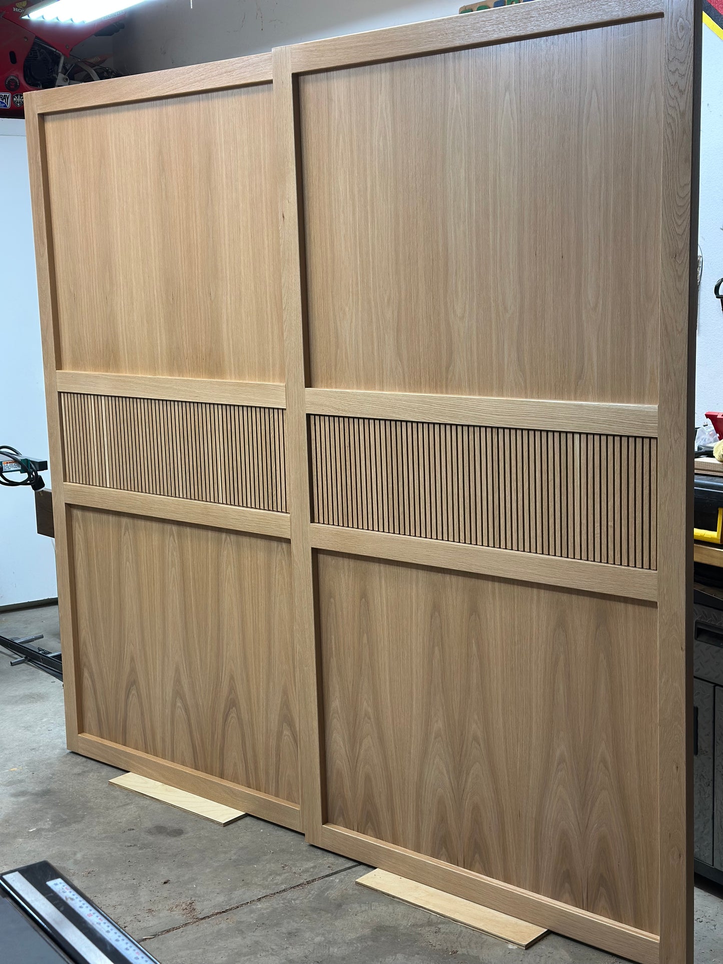 White oak closet doors